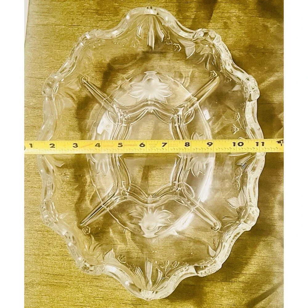 Vintage Walther Glass Angelique Crystal 5 Compartments Relish Hors D’Oeuvre Tray